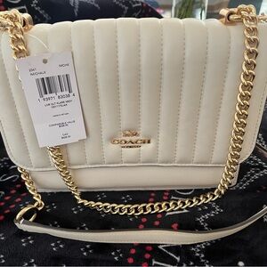 Coach White Leather Shoulder Bag